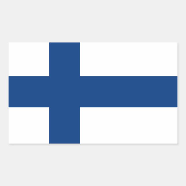Finnische Flagge Rechteckiger Aufkleber (Vorderseite)