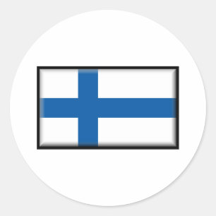 Finnische Flagge Runder Aufkleber