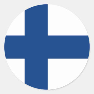 Finnische Flagge Runder Aufkleber