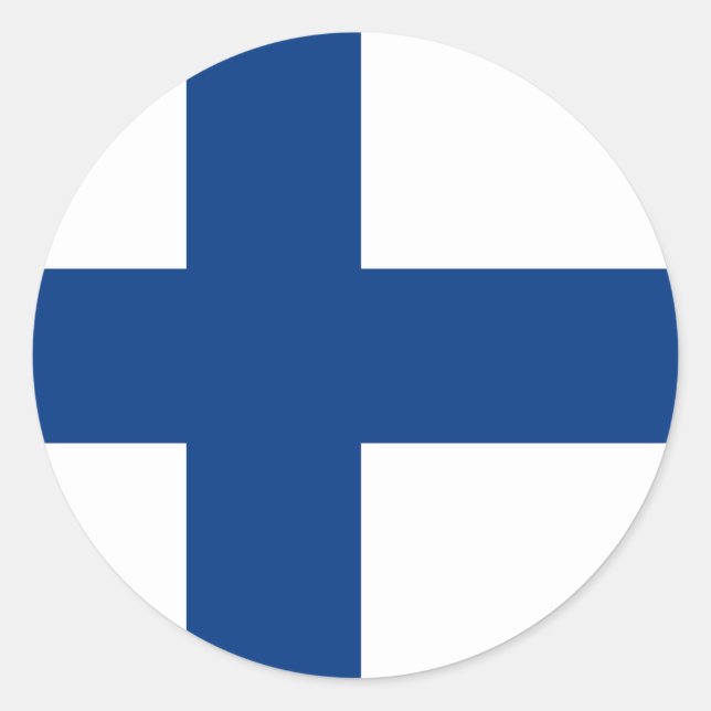 Finnische Flagge Runder Aufkleber (Vorderseite)