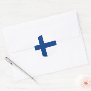 Finnische Flagge Runder Aufkleber
