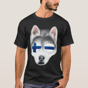 Finnische Flagge Sibirischer Husky Hund Finnland T T-Shirt