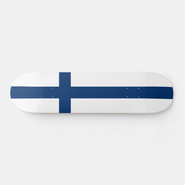 Finnische Flagge Skateboard (Horizontal)