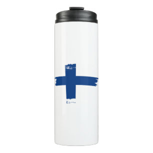 Finnische Flagge Thermosbecher