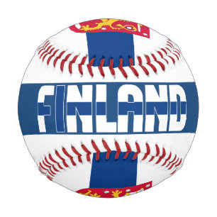 Finnische Flagge und Wappen - Patriotik Baseball