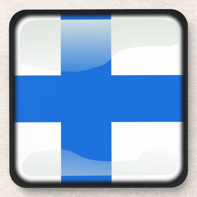 Finnische Flagge Untersetzer (Vorderseite)