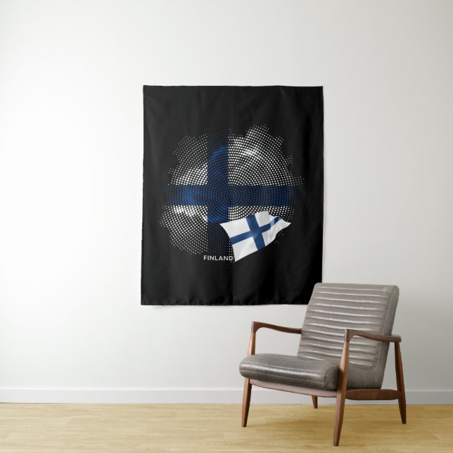 Finnische Flagge Wandteppich (Beispiel)