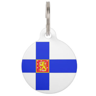 Finnische Flagge-Wappen Haustiermarke