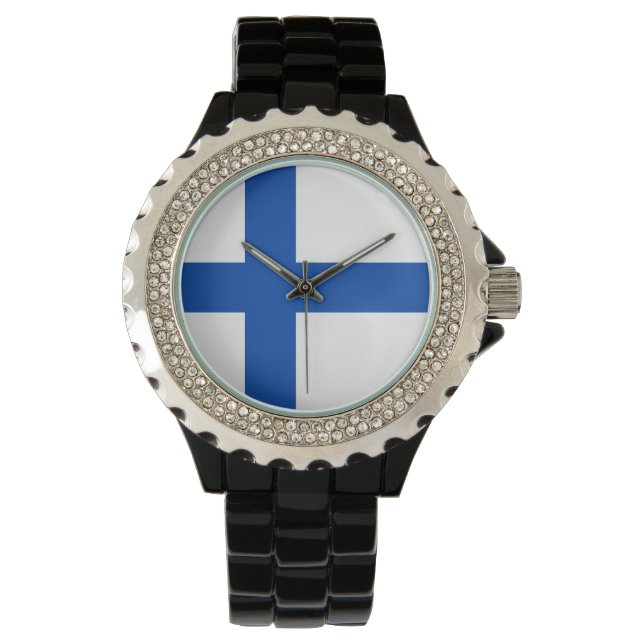 Finnische Frauenwache - Suomen Lippu Kello Armbanduhr (Vorderseite)