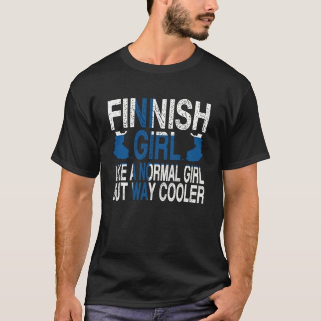 Finnische Girl - Finnische Flagge Pullover Hoodie (Vorderseite)