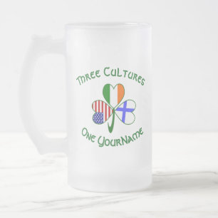 Finnische Irisch Amerikanische Flaggen Shamrock Pe Mattglas Bierglas