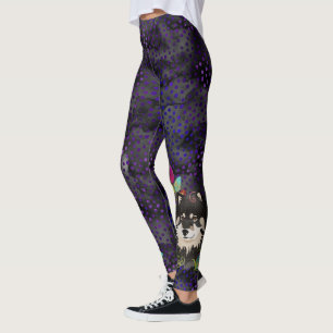 Finnische Lapphund (lila/magentarote Töne) Leggings