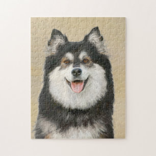 Finnische Lapphund Malerei - Niedliche Original Hu