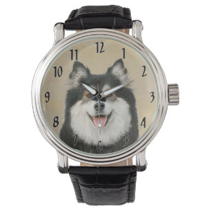 Finnische Lapphund Malerei - Niedliche Original Hu Armbanduhr