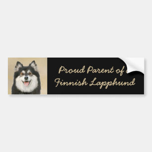 Finnische Lapphund Malerei - Niedliche Original Hu Autoaufkleber