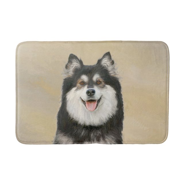 Finnische Lapphund Malerei - Niedliche Original Hu Badematte (Vorderseite)