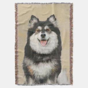 Finnische Lapphund Malerei - Niedliche Original Hu Decke