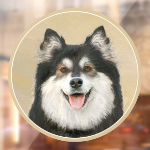 Finnische Lapphund Malerei - Niedliche Original Hu Fensteraufkleber
