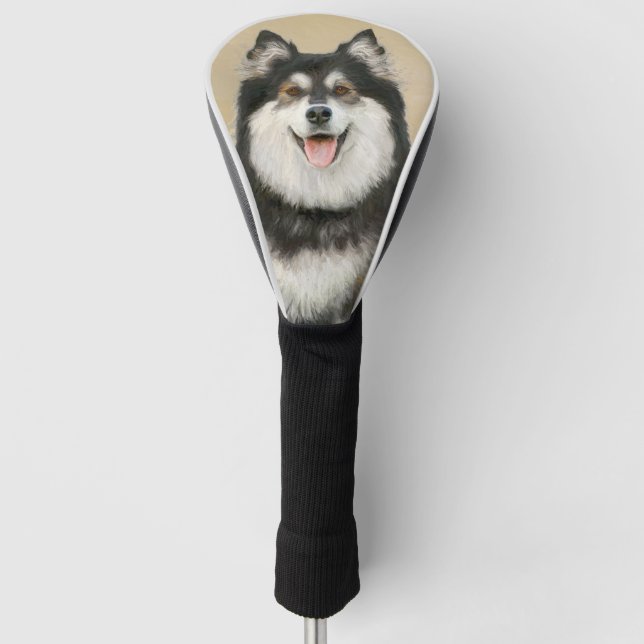 Finnische Lapphund Malerei - Niedliche Original Hu Golf Headcover (Vorderseite)