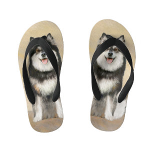 Finnische Lapphund Malerei - Niedliche Original Hu Kinderbadesandalen