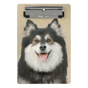 Finnische Lapphund Malerei - Niedliche Original Hu Mini Klemmbrett