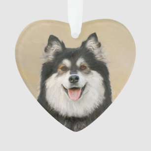 Finnische Lapphund-Malerei - Niedliche Original Hu Ornament