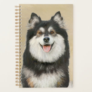 Finnische Lapphund Malerei - Niedliche Original Hu Planer