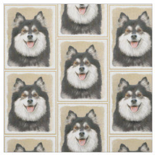 Finnische Lapphund-Malerei - Niedliche Original Hu Stoff