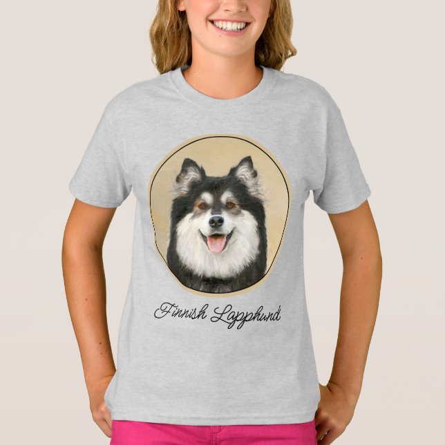 Finnische Lapphund Malerei - Niedliche Original Hu T-Shirt (Vorderseite)