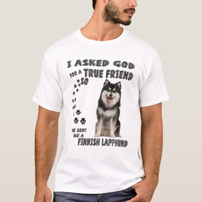 Finnische Lapphund Quote Mama Vater Print, finnisc T-Shirt (Vorderseite)
