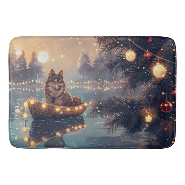 Finnische Lapphund Weihnachtsfeiertage Badematte (Vorderseite)