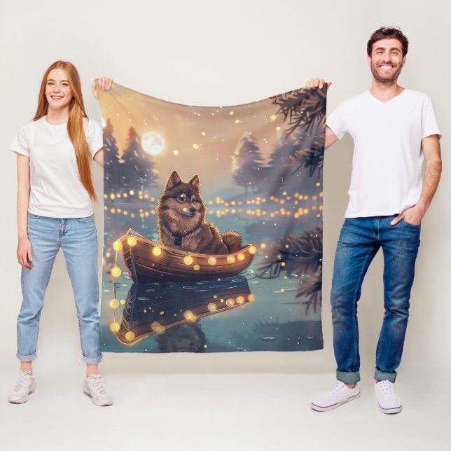 Finnische Lapphund Weihnachtsfeiertage Fleecedecke (Beispiel)