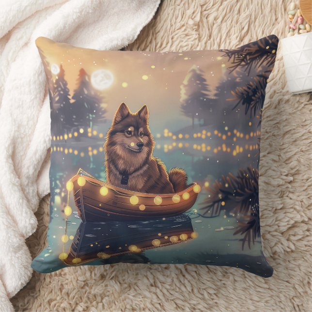 Finnische Lapphund Weihnachtsfeiertage Kissen (Decke)