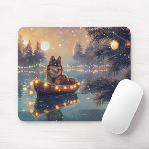 Finnische Lapphund Weihnachtsfeiertage Mousepad