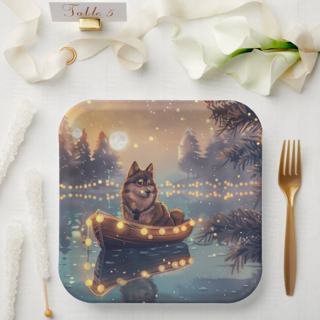 Finnische Lapphund Weihnachtsfeiertage Pappteller (Hochzeit)
