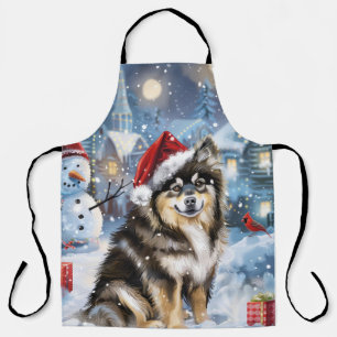 Finnische Lapphund Winter Wonderland Weihnachtsfre Schürze