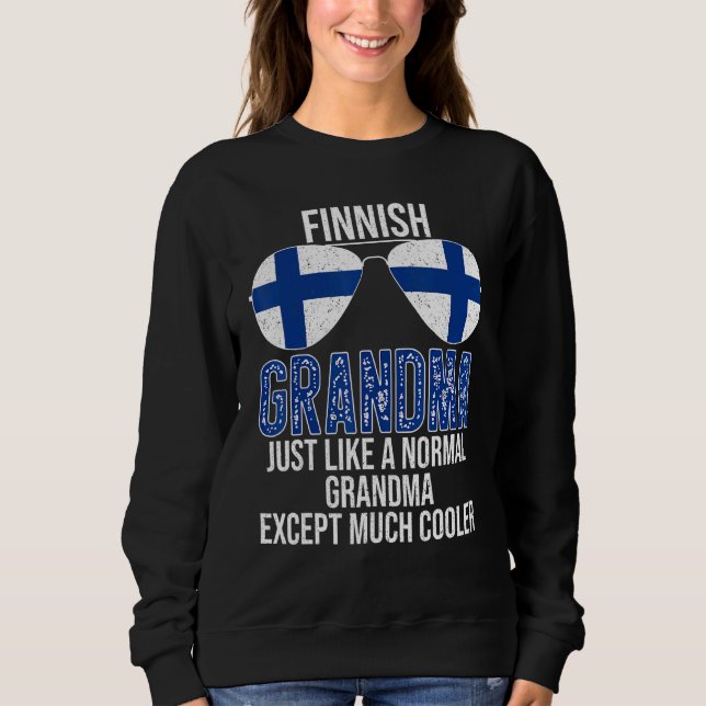 Finnische Oma Finland Flag Sonnenbrille Mutter D Sweatshirt (Vorderseite)