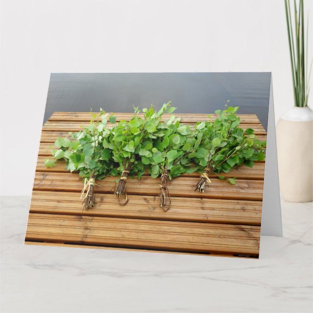 Finnische Sauna Thema Grüße Karte (Vorderseite)