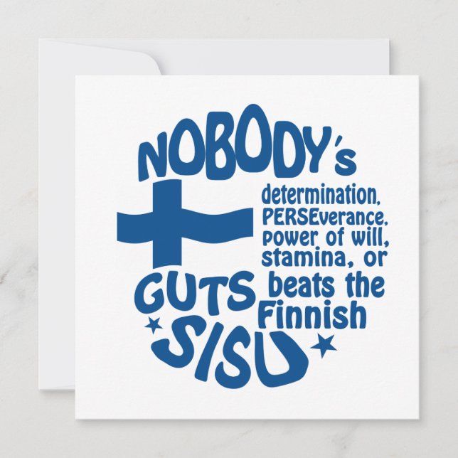 Finnische SISU Einladung - fertigen Sie besonders (Vorderseite)