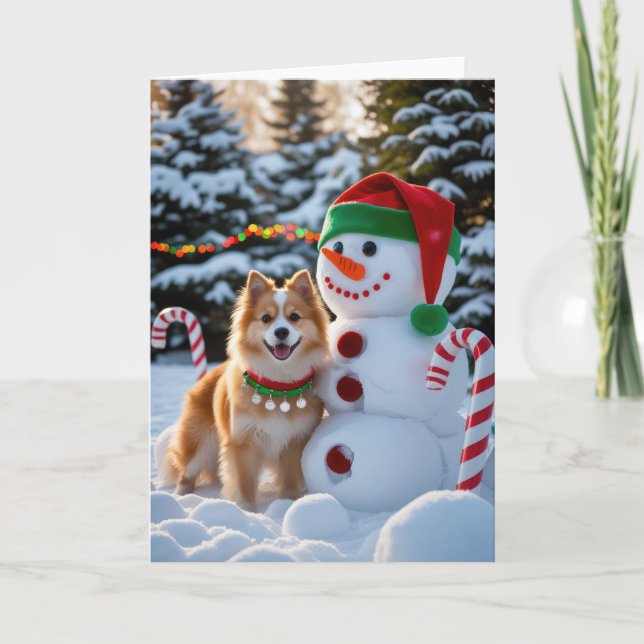 Finnische Spitz Dog Weihnachtsgrüße-Karte Karte (Vorderseite)