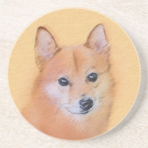Finnische Spitz-Malerei - Niedliche Originalkunst  Getränkeuntersetzer