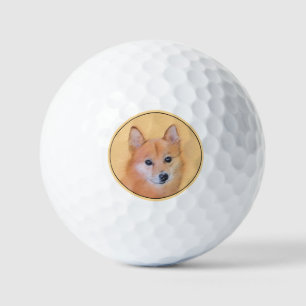 Finnische Spitz-Malerei - Niedliche Originalkunst Golfball