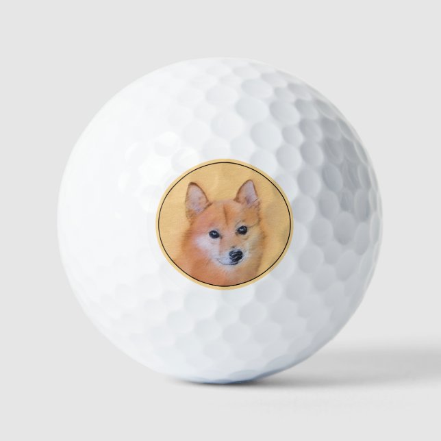 Finnische Spitz-Malerei - Niedliche Originalkunst  Golfball (Vorderseite)