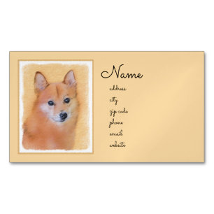 Finnische Spitz-Malerei - Niedliche Originalkunst  Magnetische Visitenkarte