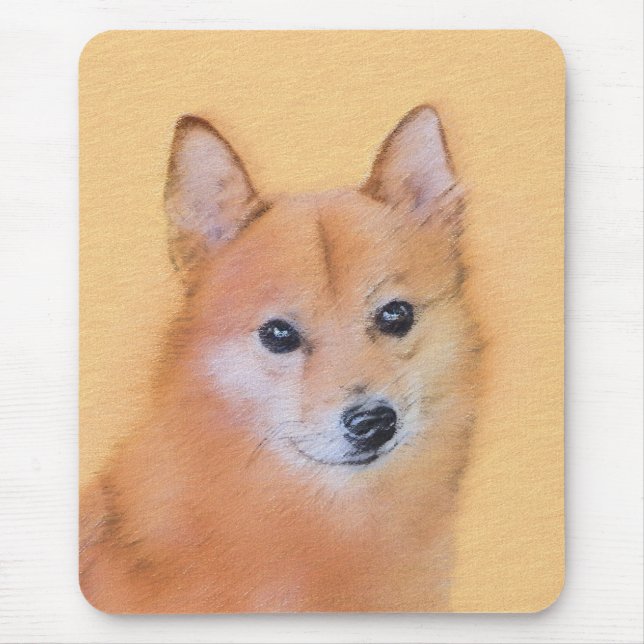 Finnische Spitz-Malerei - Niedliche Originalkunst  Mousepad (Vorne)