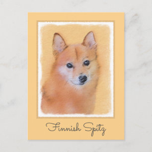Finnische Spitz-Malerei - Niedliche Originalkunst  Postkarte