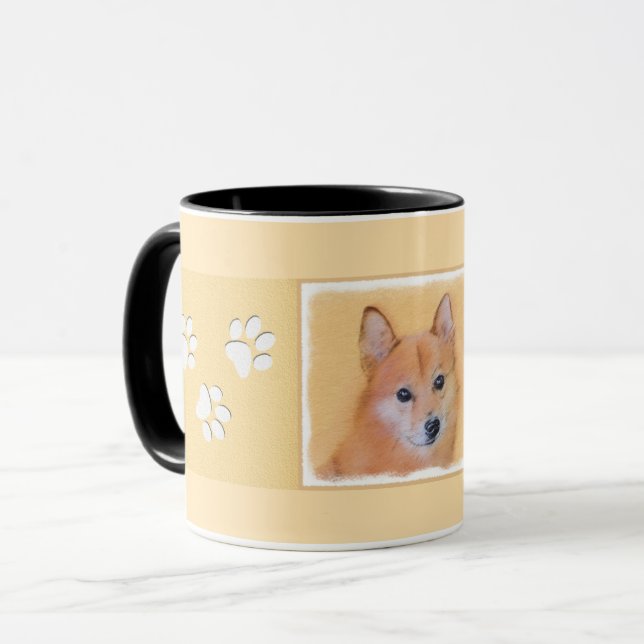Finnische Spitz-Malerei - Niedliche Originalkunst  Tasse (Vorderseite Links)