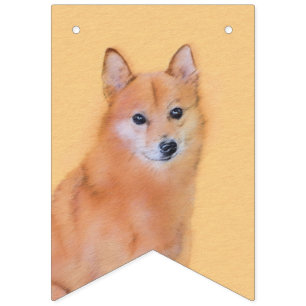 Finnische Spitz-Malerei - Niedliche Originalkunst Wimpelkette