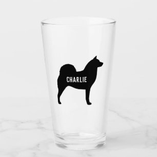 Finnische Spitz-Silhouette Personalisierte Hundezu Glas