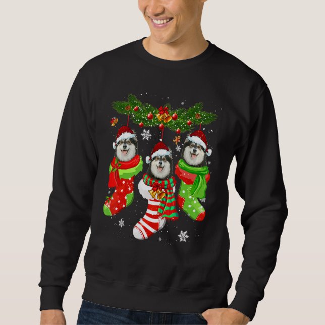 Finnische Weihnachtssocken Tree Light Xmas S Sweatshirt (Vorderseite)